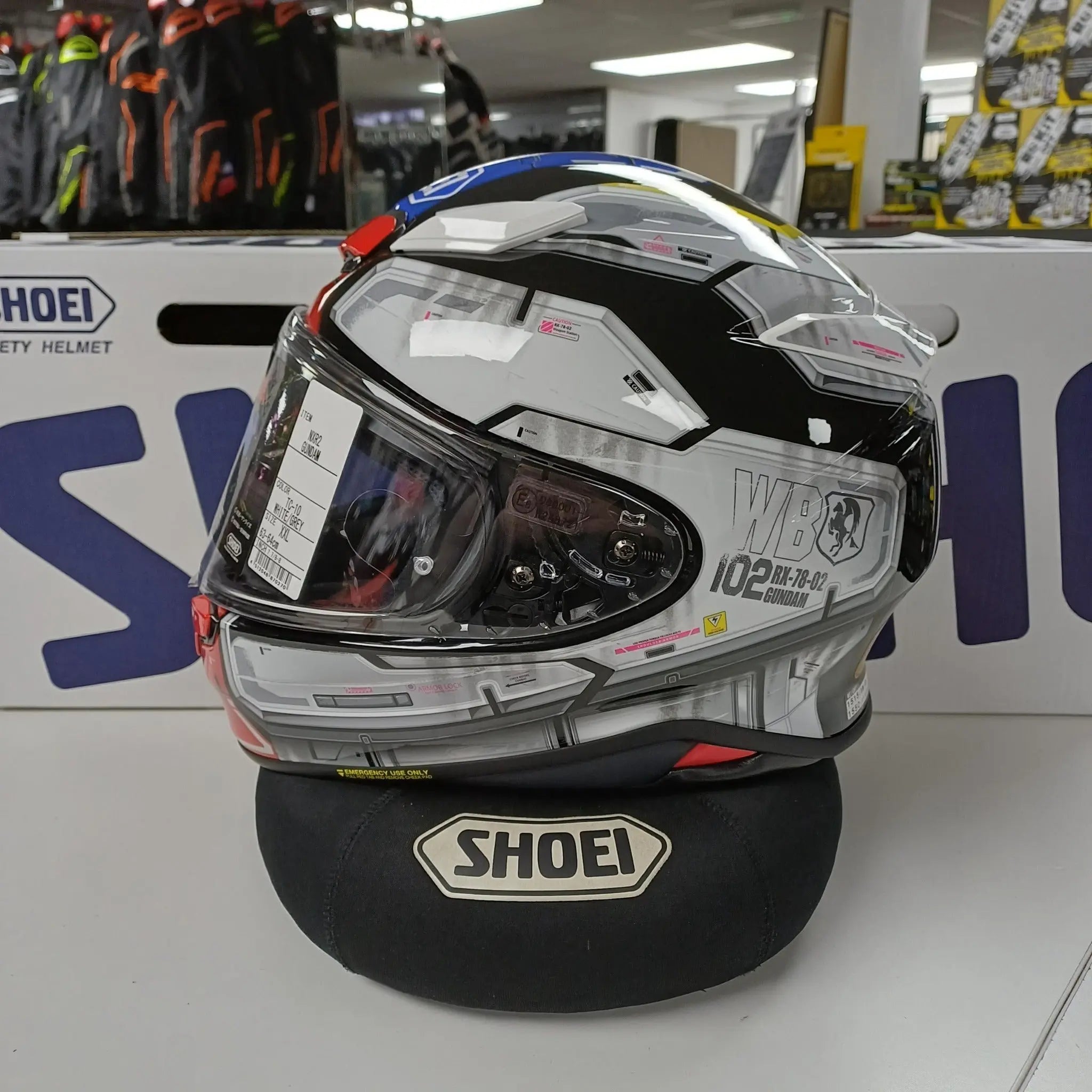 Shoei-NXR2-RX-78-02-Gundam-TC10-White-The-Ultimate-Riding-Helmet-Moto-Central - FREE UK Shipping, FREE 365 Day Returns | Moto Central