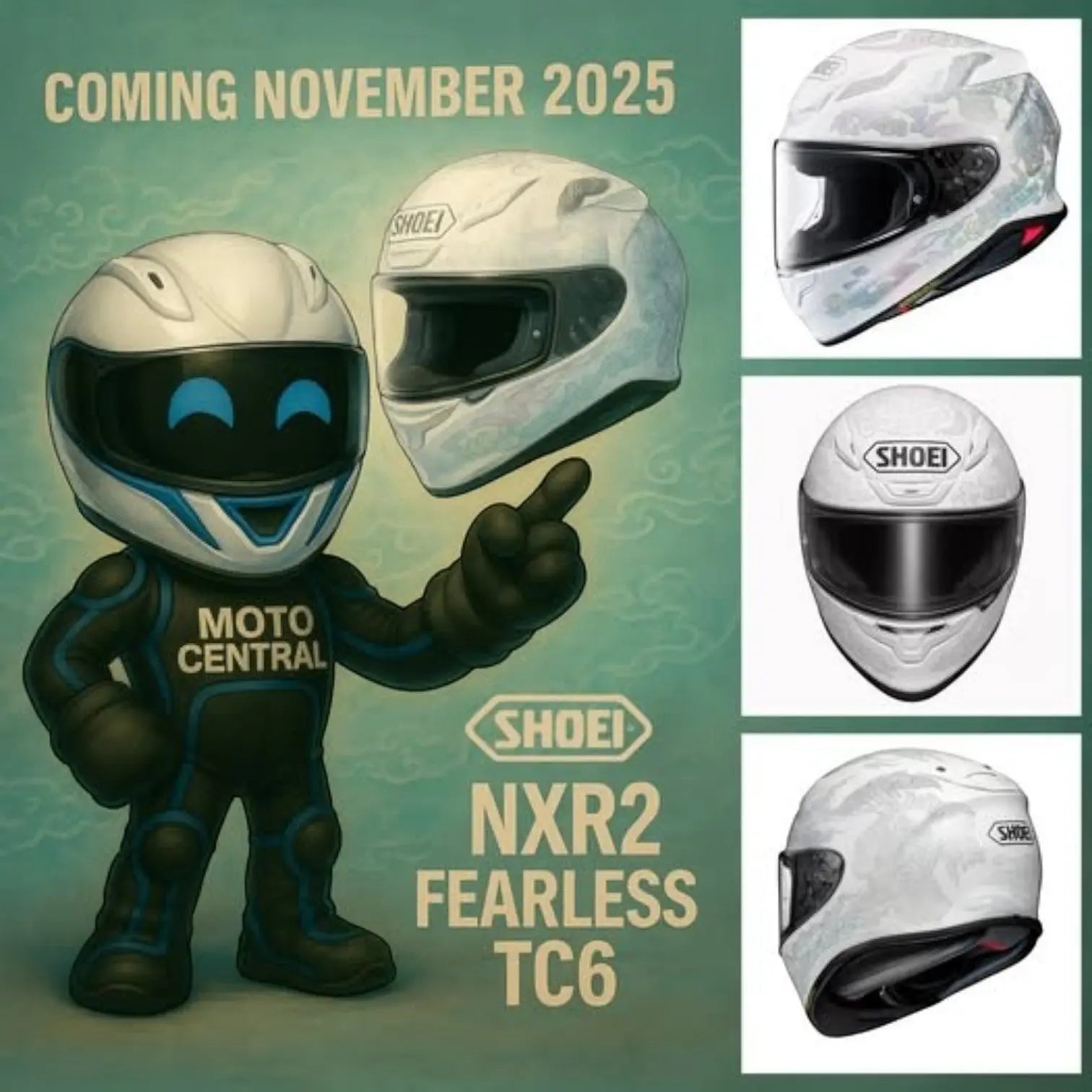 Shoei-NXR2-Fearless-TC6-White-Grey-Helmet-Launching-This-November-Pre-Order-Now-at-Moto-Central - FREE UK Shipping, FREE 365 Day Returns | Moto Central