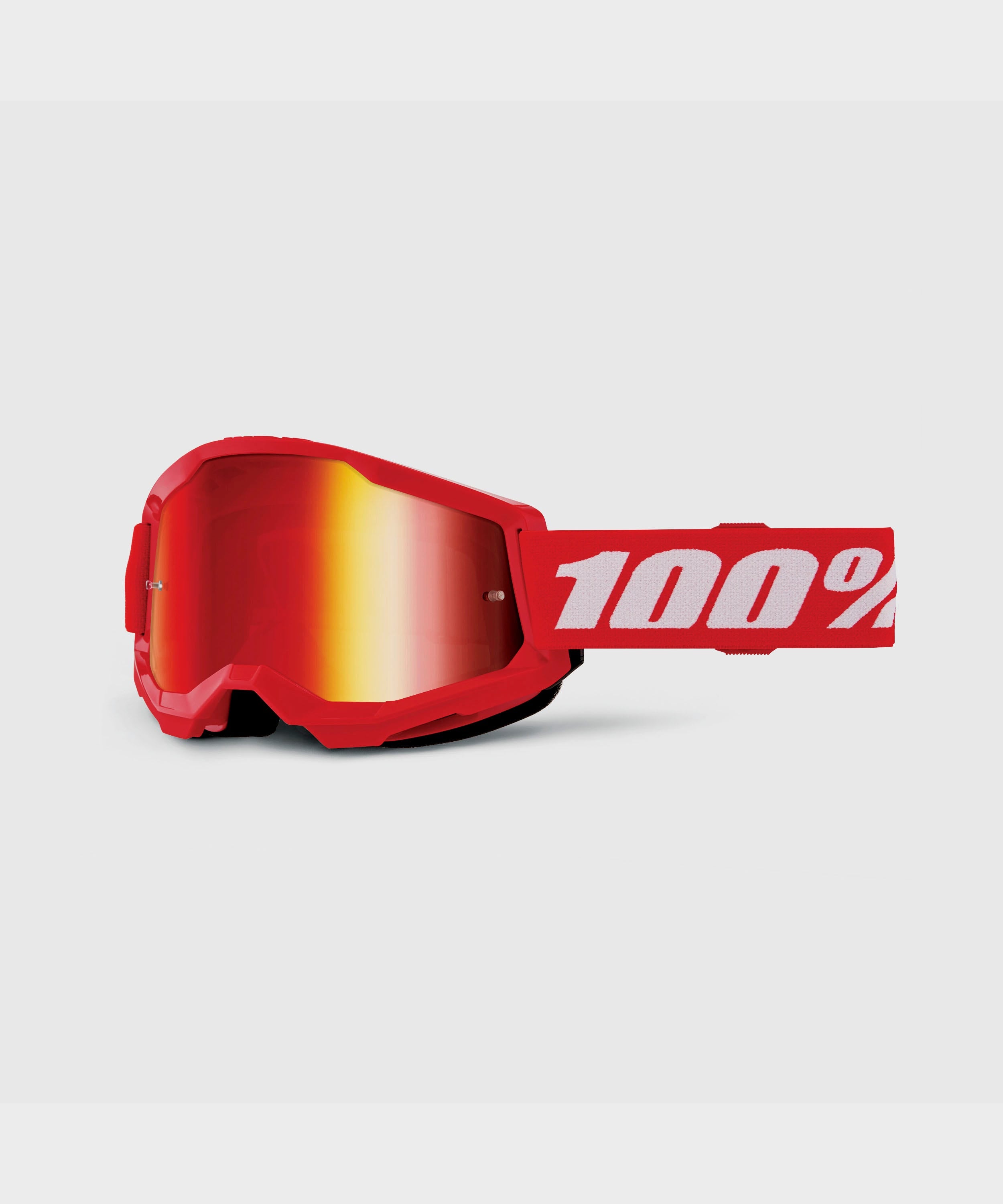 100% Strata 2 Youth Goggle Red / Mirror Red Lens - FREE UK Shipping, FREE 365 Day Returns | Moto Central