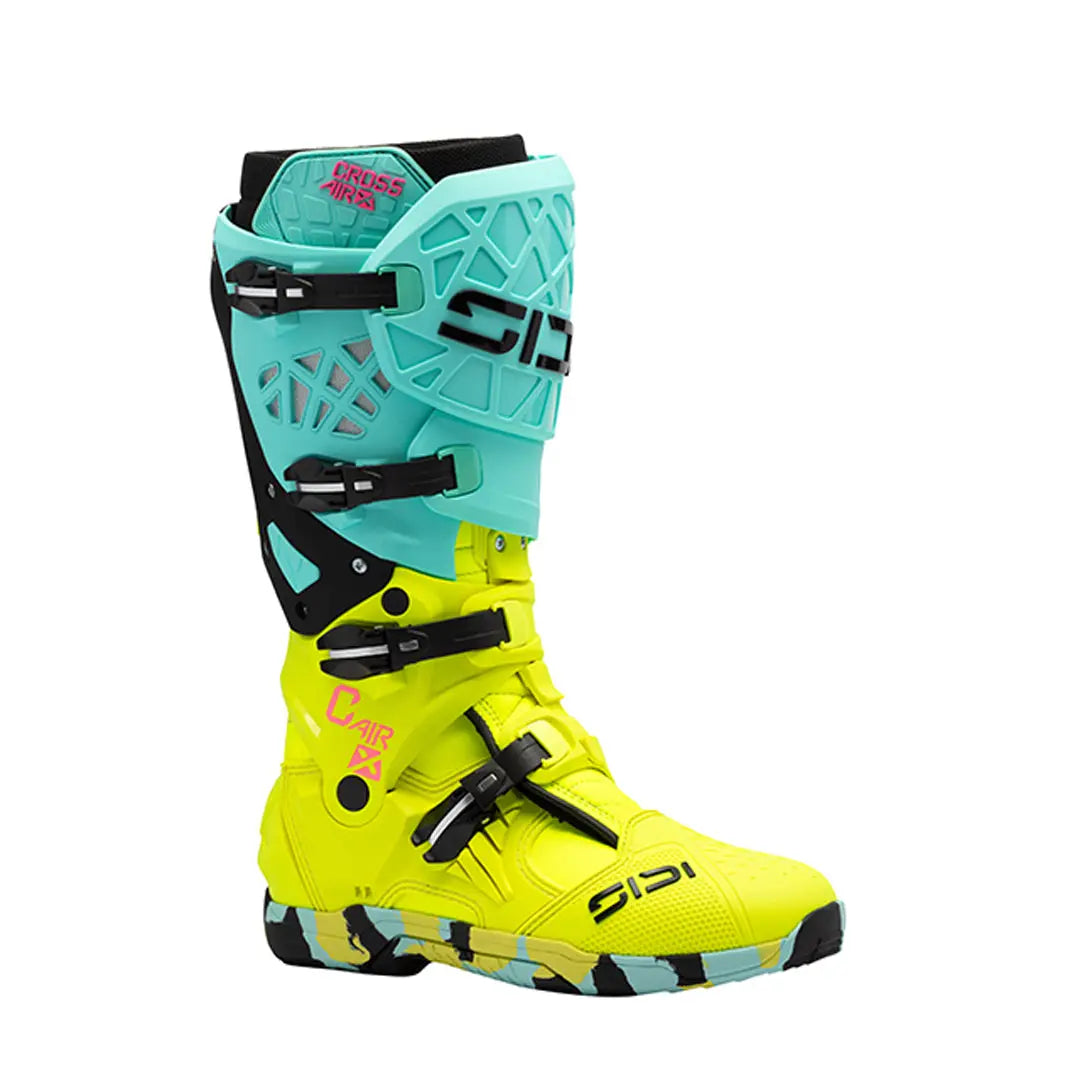 Sidi Crossair X CE Boots Mint / Fluo Yellow FREE UK Delivery, FREE 365 Day Returns | Moto Central