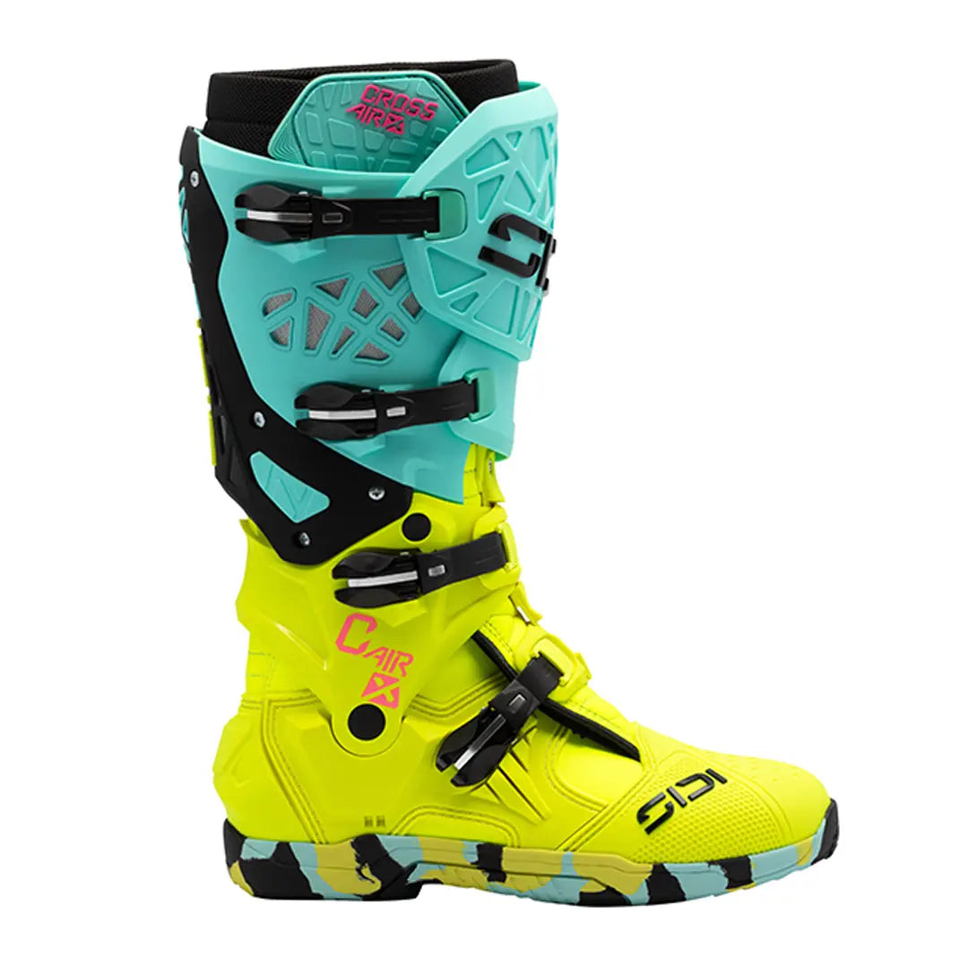 Sidi Crossair X CE Boots Mint / Fluo Yellow FREE UK Delivery, FREE 365 Day Returns | Moto Central