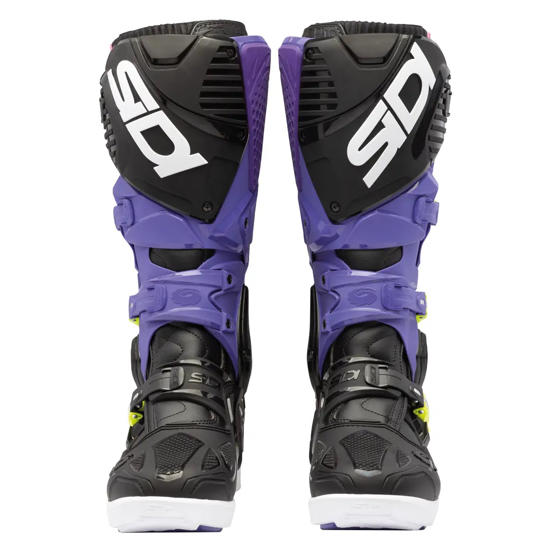 Sidi Crossfire 3 SRS CE Boots Violet / Black / Fluo Yellow FREE UK Delivery, FREE 365 Day Returns | Moto Central