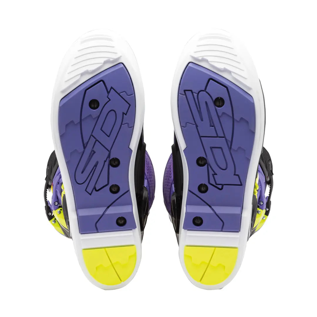 Sidi Crossfire 3 SRS CE Boots Violet / Black / Fluo Yellow FREE UK Delivery, FREE 365 Day Returns | Moto Central