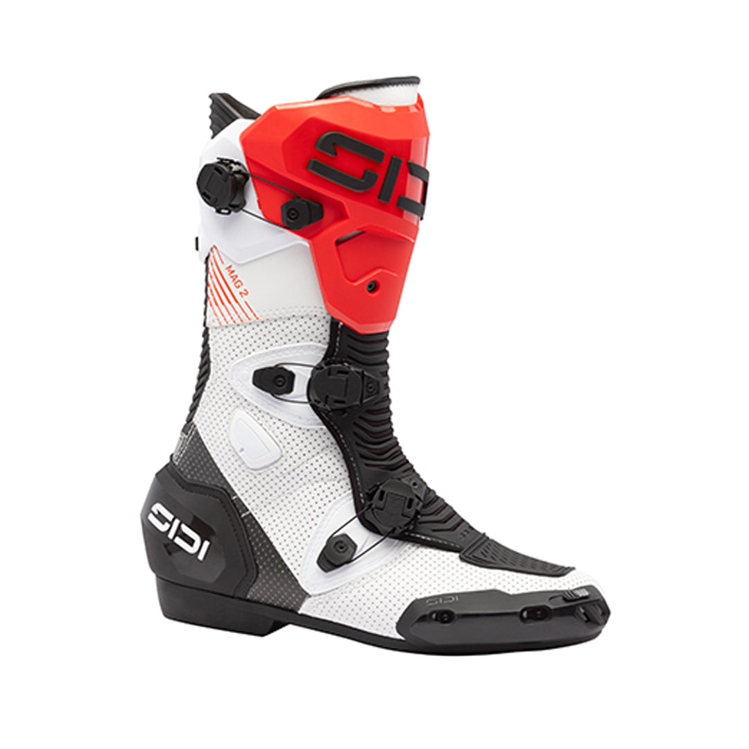 Sidi Mag 2 Air CE Boots White / Black / Red FREE UK Delivery, FREE 365 Day Returns | Moto Central