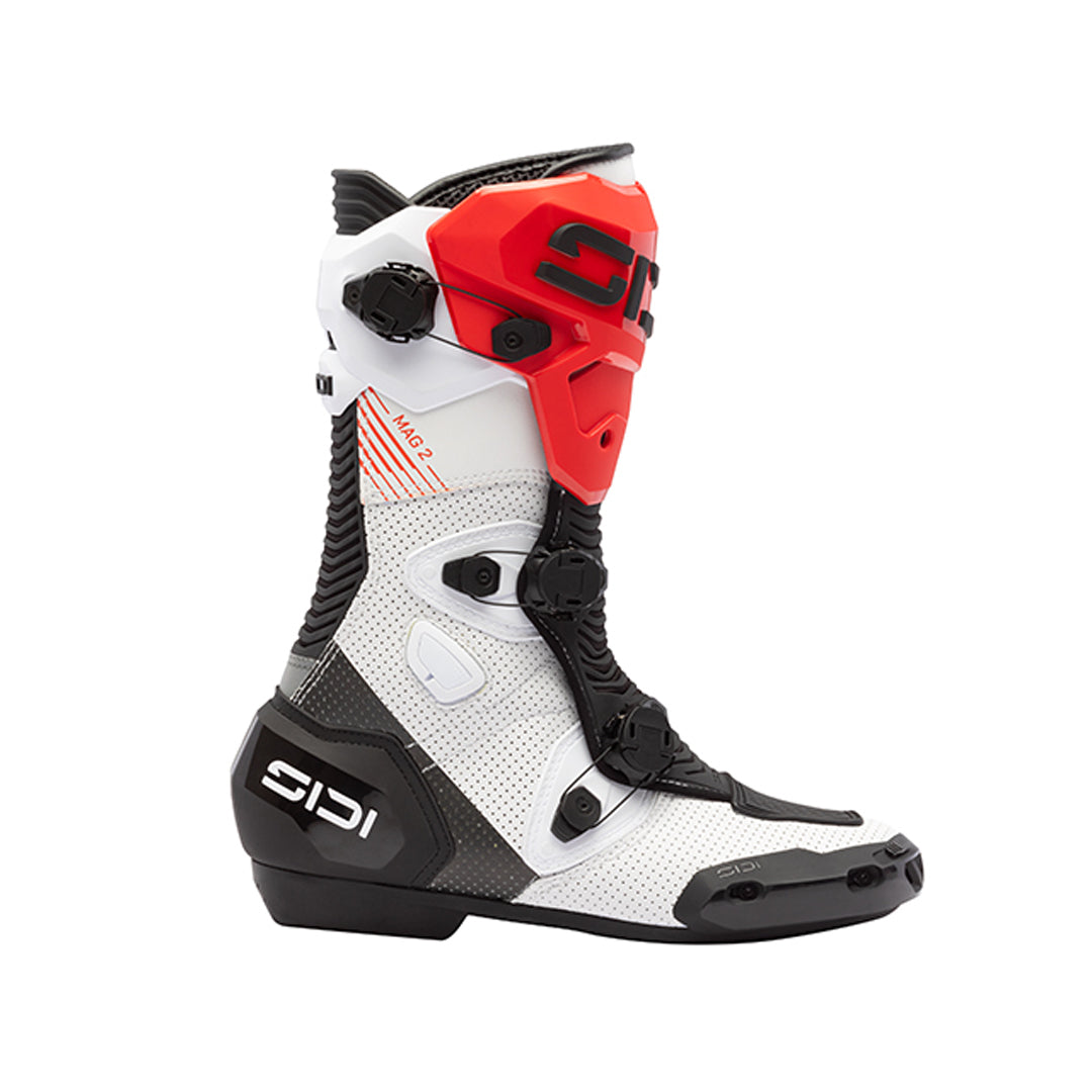 Sidi Mag 2 Air CE Boots White / Black / Red FREE UK Delivery, FREE 365 Day Returns | Moto Central