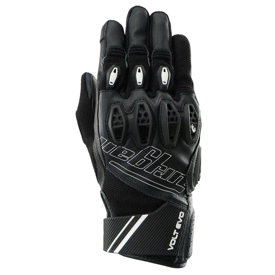 Furygan Volt Evo Leather & Textile Gloves Black / White - FREE UK Shipping, FREE 365 Day Returns | Moto Central