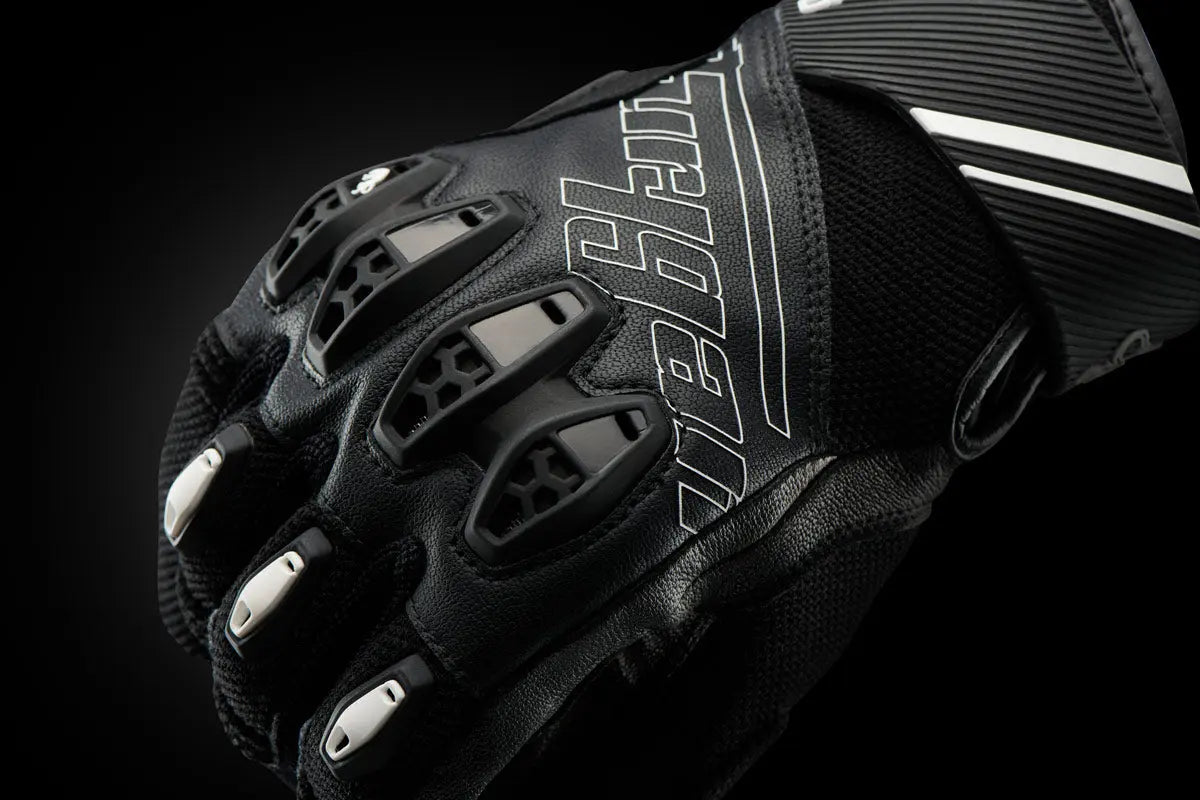 Furygan Volt Evo Leather & Textile Gloves Black / White - FREE UK Shipping, FREE 365 Day Returns | Moto Central