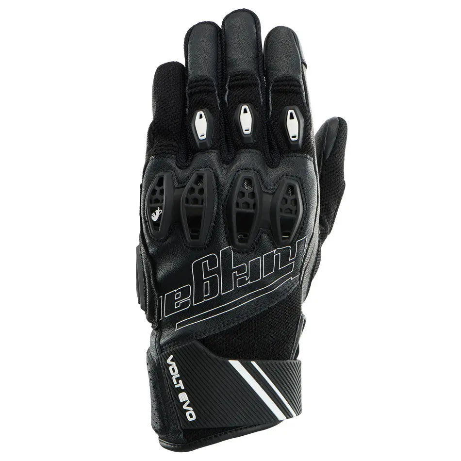 Furygan Volt Evo Leather & Textile Gloves Black / White - FREE UK Shipping, FREE 365 Day Returns | Moto Central