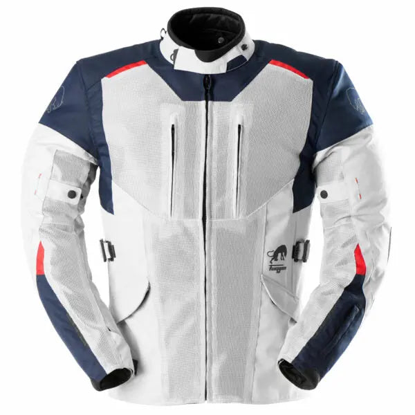 Furygan Brooks Vented+ Textile Jacket Blue / Pearl / Red FREE UK Delivery, FREE 365 Day Returns | Moto Central