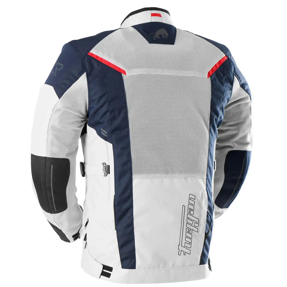 Furygan Brooks Vented+ Textile Jacket Blue / Pearl / Red FREE UK Delivery, FREE 365 Day Returns | Moto Central