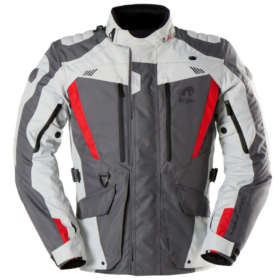 Furygan Apalaches Evo Textile Jacket Grey / Pearl / Red FREE UK Delivery, FREE 365 Day Returns | Moto Central