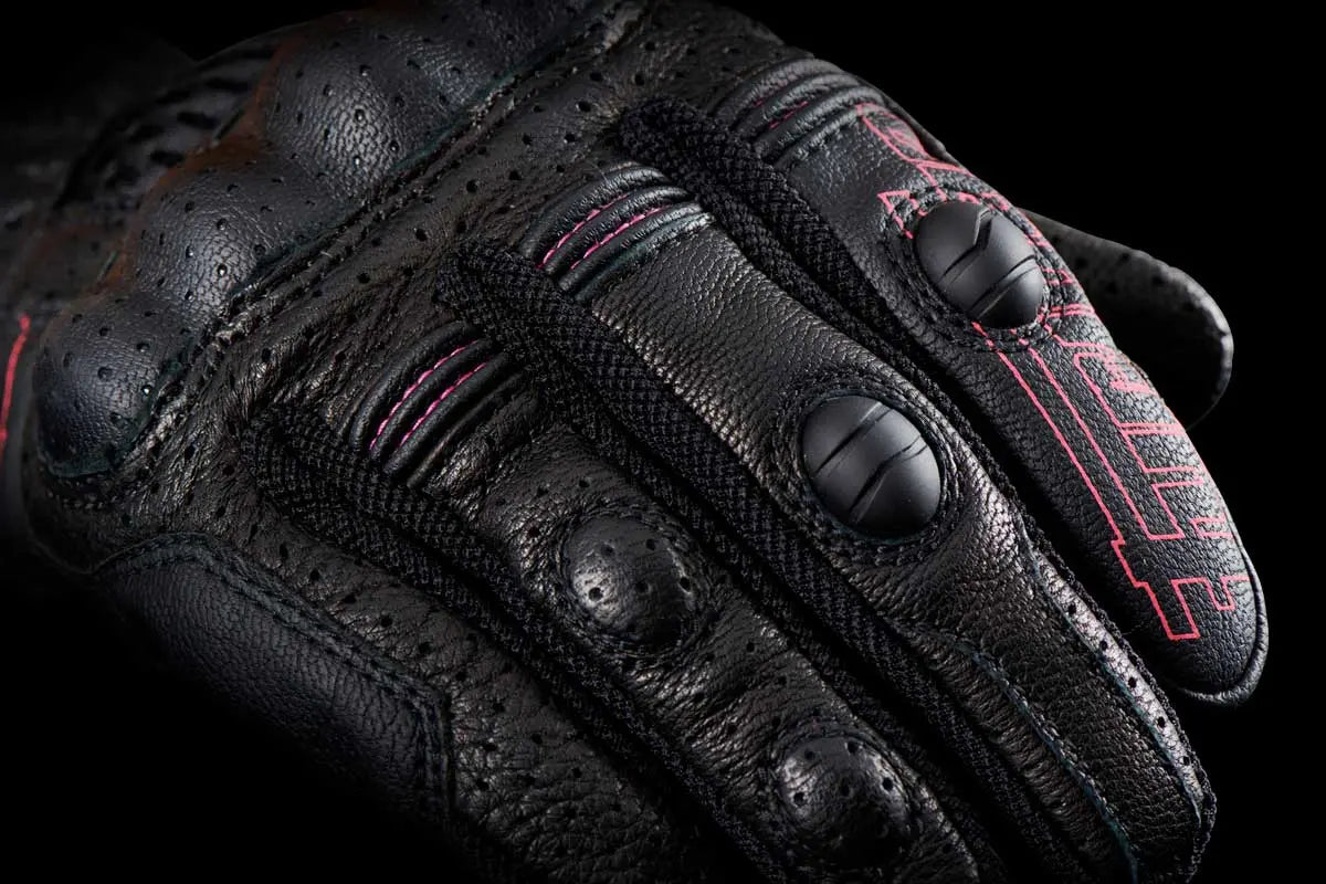 Furygan TD Air Ladies Leather Gloves Black / White / Pink FREE UK Delivery, FREE 365 Day Returns | Moto Central
