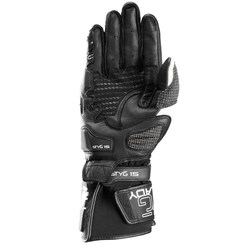 Furygan STYG15 Ladies Leather Gloves Black / White FREE UK Delivery, FREE 365 Day Returns | Moto Central
