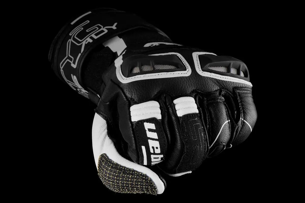 Furygan STYG15 Ladies Leather Gloves Black / White FREE UK Delivery, FREE 365 Day Returns | Moto Central