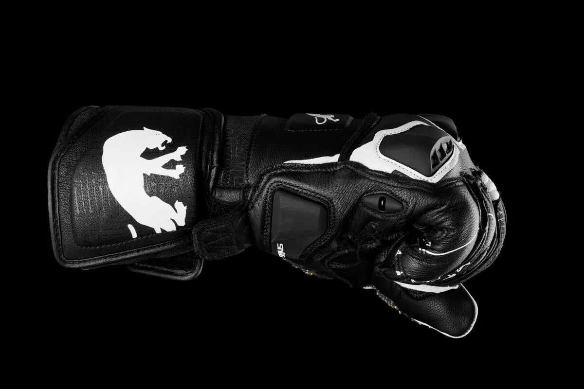 Furygan STYG15 Ladies Leather Gloves Black / White FREE UK Delivery, FREE 365 Day Returns | Moto Central
