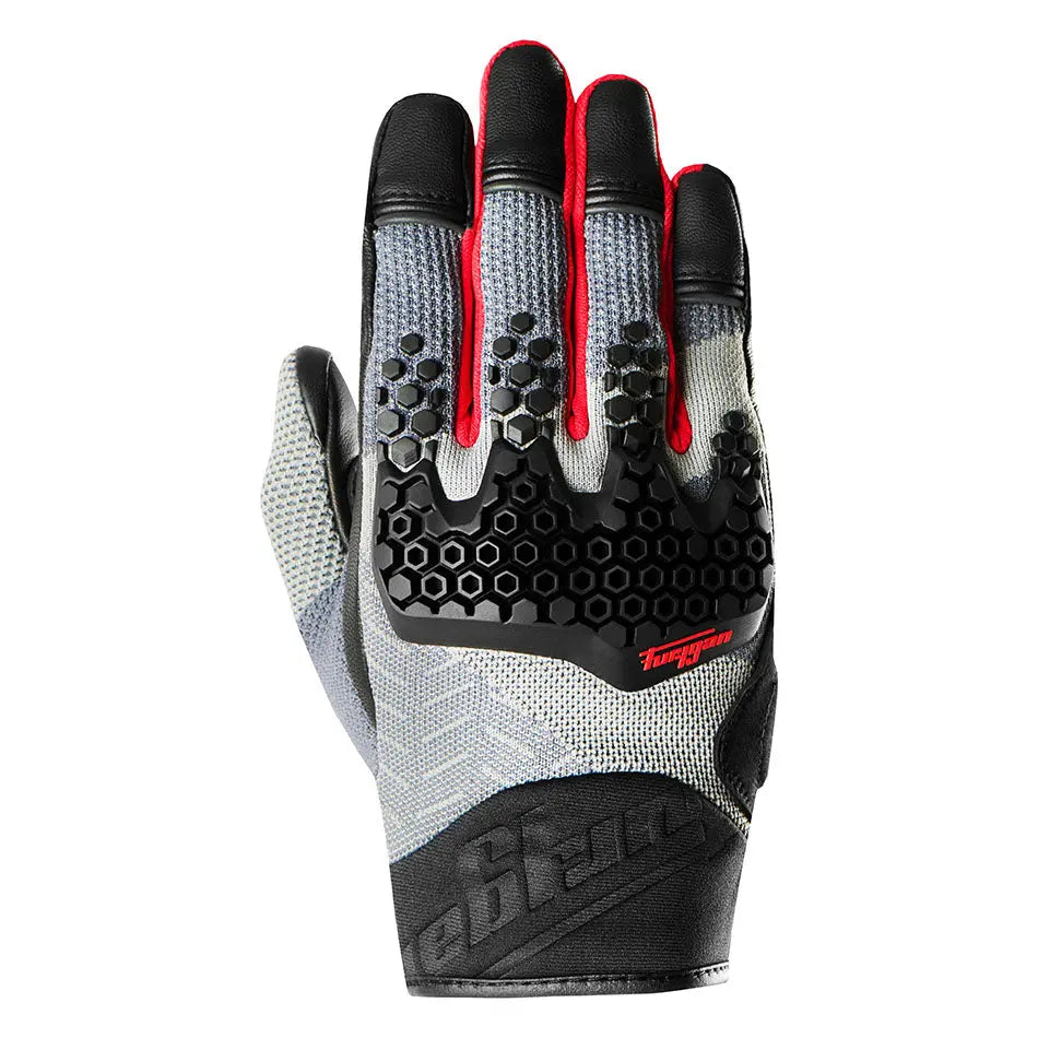 Furygan Jack Textile Gloves Black / Grey / Red FREE UK Delivery, FREE 365 Day Returns | Moto Central