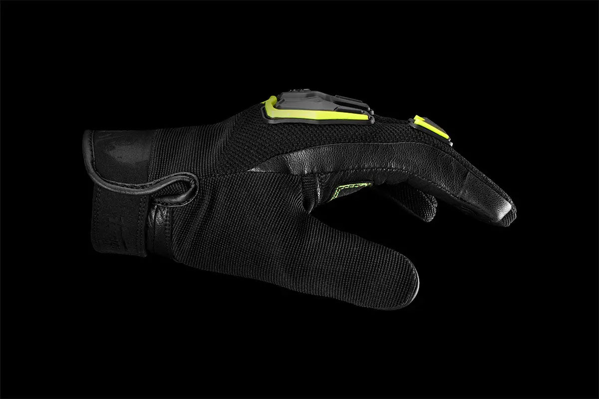 Furygan Shade Textile Gloves Black / Fluo Yellow FREE UK Delivery, FREE 365 Day Returns | Moto Central
