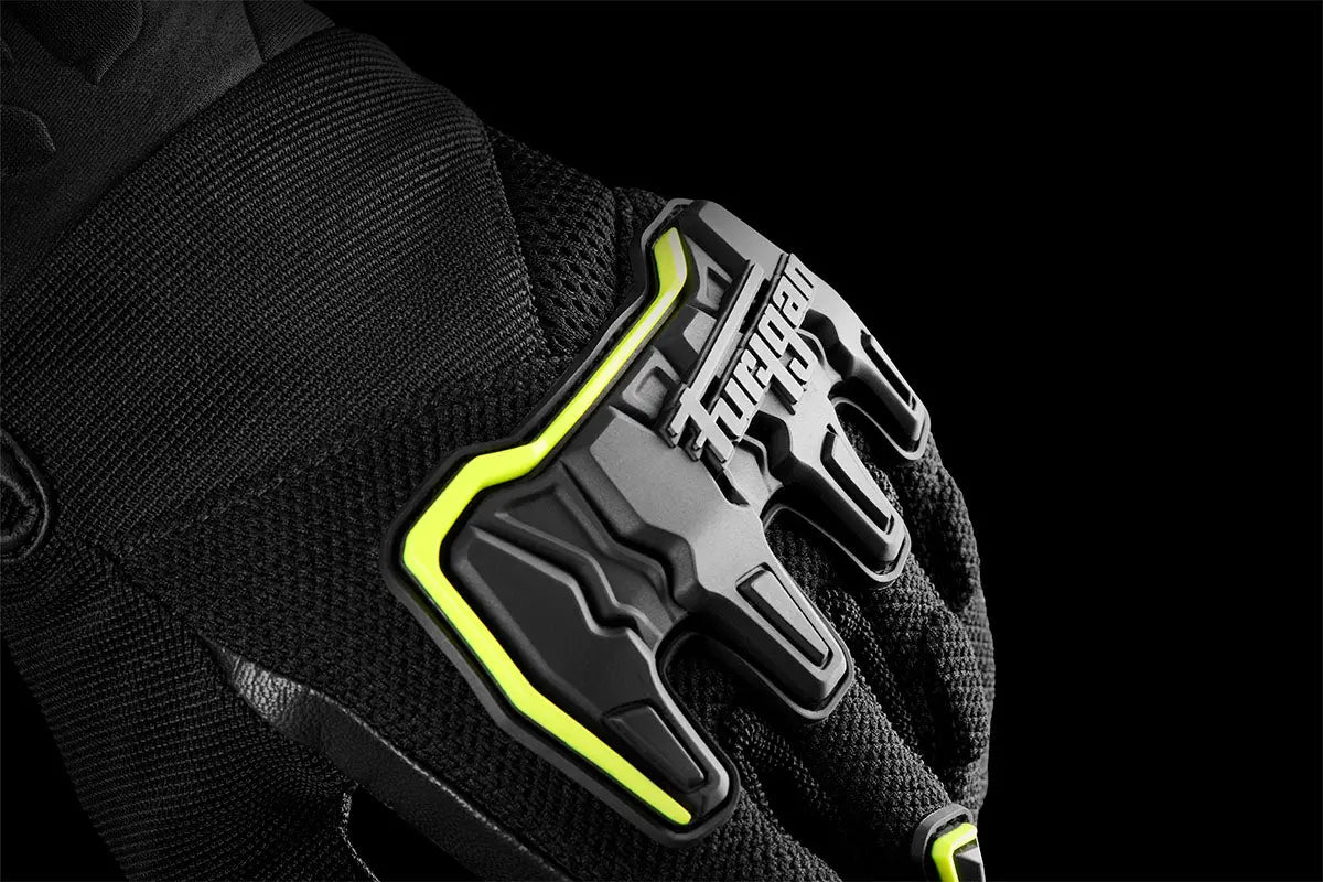 Furygan Shade Textile Gloves Black / Fluo Yellow FREE UK Delivery, FREE 365 Day Returns | Moto Central