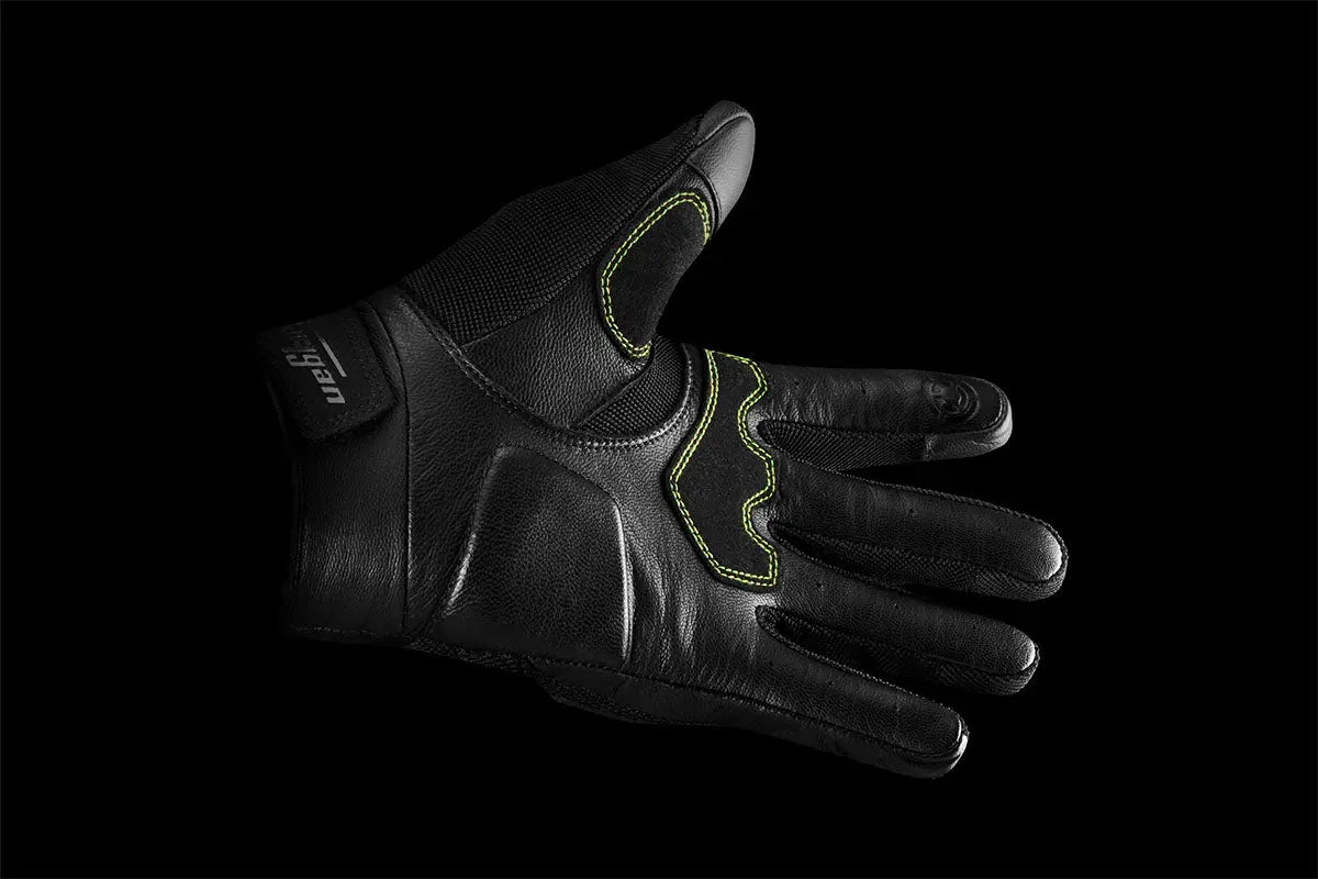 Furygan Shade Textile Gloves Black / Fluo Yellow FREE UK Delivery, FREE 365 Day Returns | Moto Central