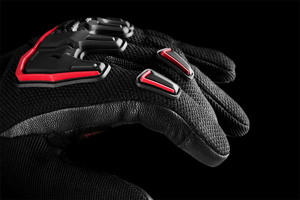 Furygan Shade Textile Gloves Black / Red FREE UK Delivery, FREE 365 Day Returns | Moto Central