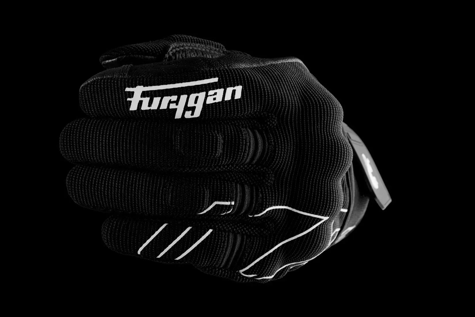 Furygan Jet Neon D3O Textile Gloves Black / White FREE UK Delivery, FREE 365 Day Returns | Moto Central