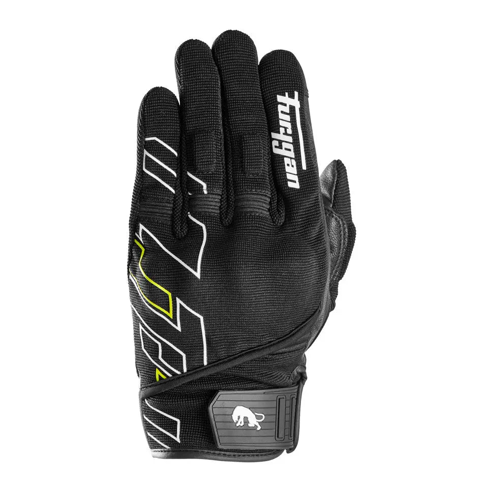 Furygan Jet Neon D3O Textile Gloves Black / White / Fluo Yellow FREE UK Delivery, FREE 365 Day Returns | Moto Central