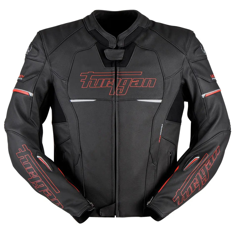Furygan Nitros Leather Jacket Black / Red FREE UK Delivery, FREE 365 Day Returns | Moto Central