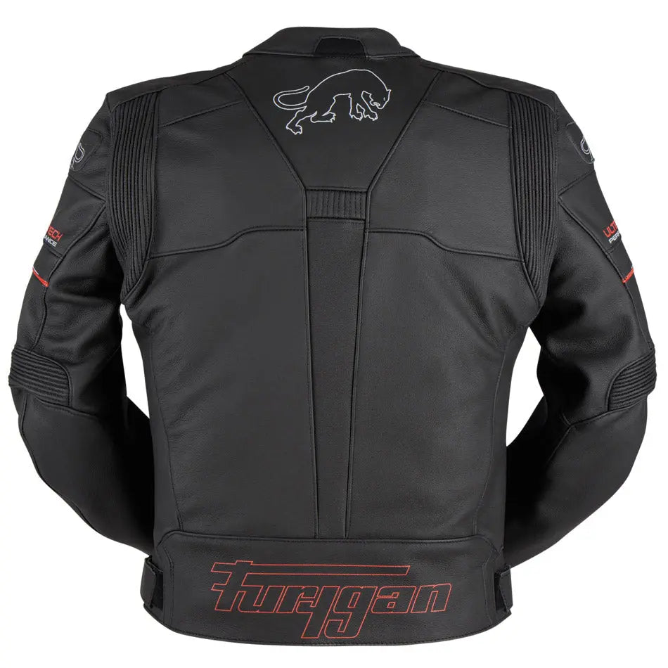 Furygan Nitros Leather Jacket Black / Red FREE UK Delivery, FREE 365 Day Returns | Moto Central
