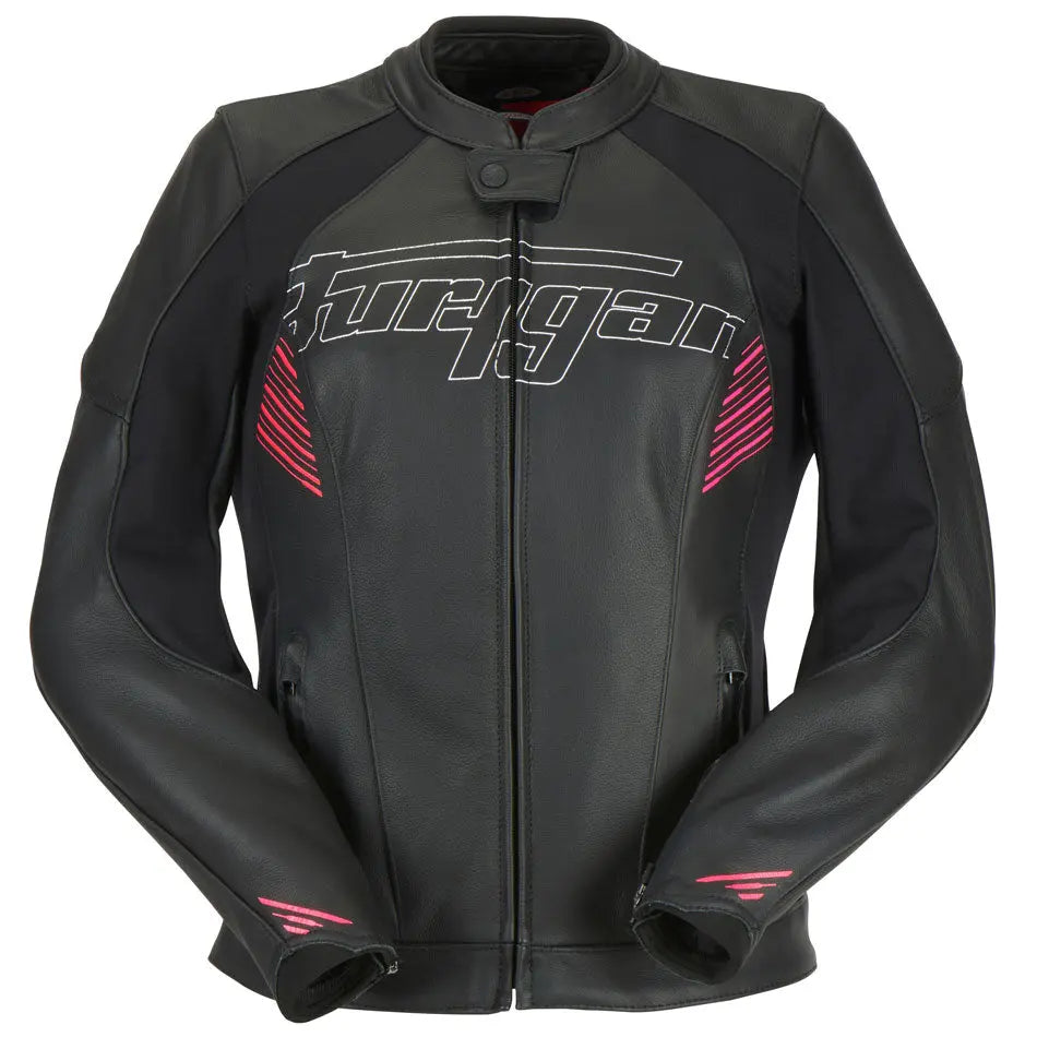 Furygan Alba Ladies Leather Jacket Black / Pink FREE UK Delivery, FREE 365 Day Returns | Moto Central