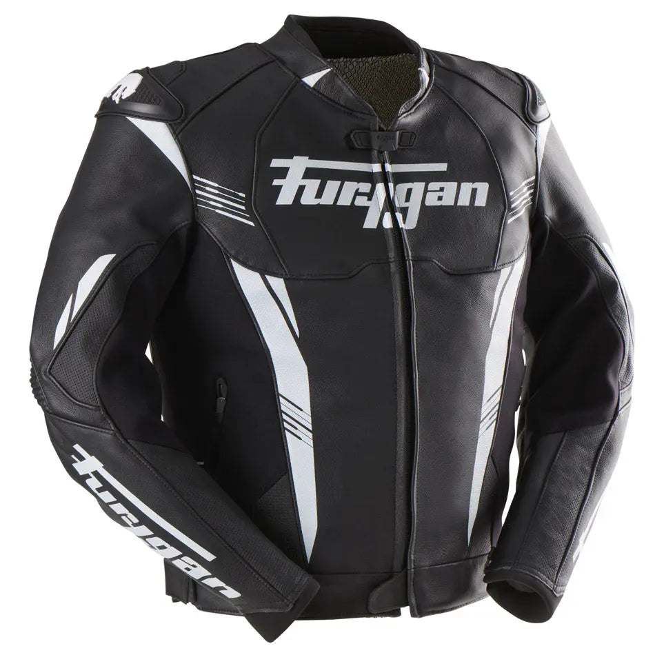 Furygan Pro One Leather Jacket Black / White FREE UK Delivery, FREE 365 Day Returns | Moto Central
