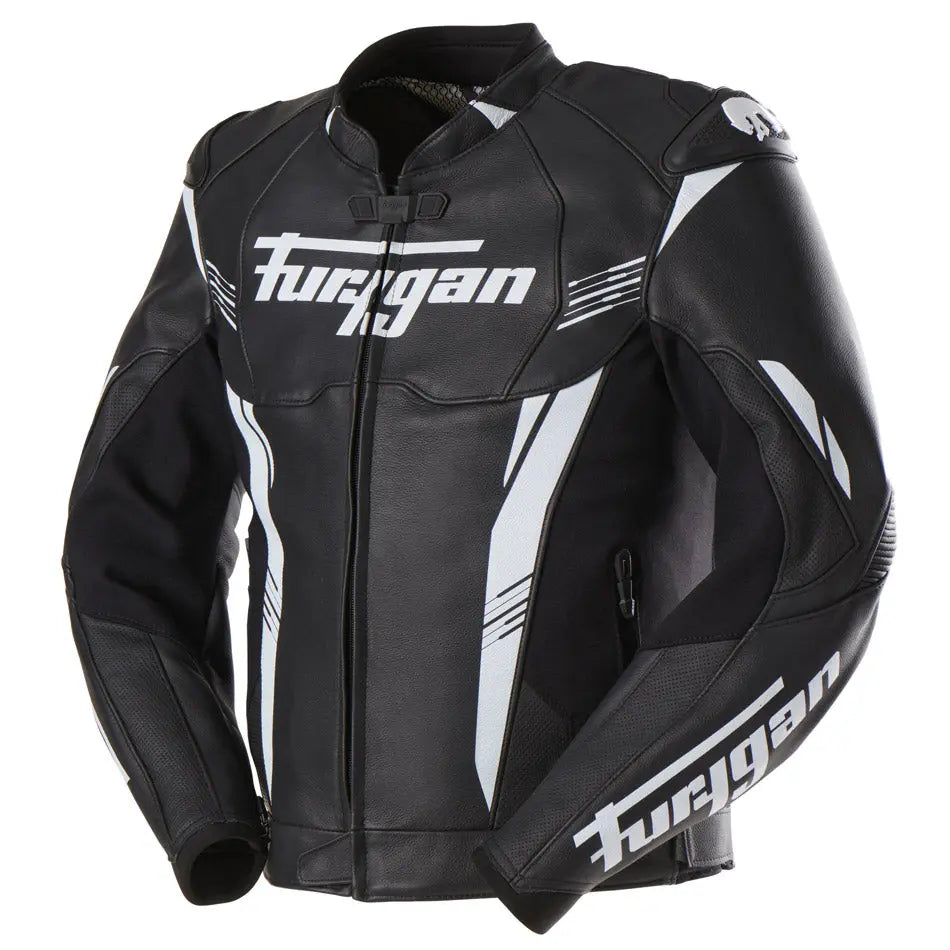 Furygan Pro One Leather Jacket Black / White FREE UK Delivery, FREE 365 Day Returns | Moto Central