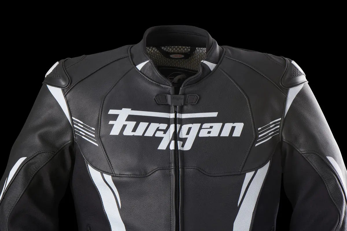 Furygan Pro One Leather Jacket Black / White FREE UK Delivery, FREE 365 Day Returns | Moto Central