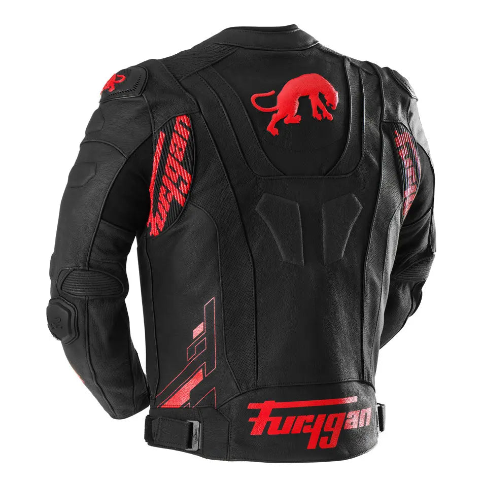Furygan Raptor Evo 3 Leather Jacket Black / Red / Red FREE UK Delivery, FREE 365 Day Returns | Moto Central