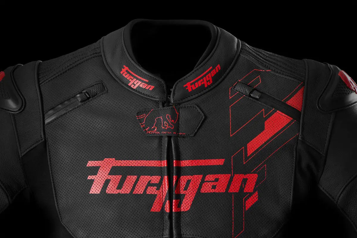 Furygan Raptor Evo 3 Leather Jacket Black / Red / Red FREE UK Delivery, FREE 365 Day Returns | Moto Central