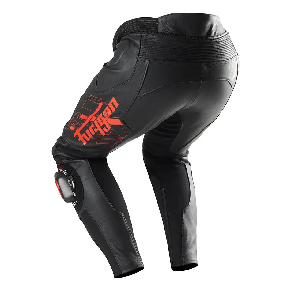 Furygan Drack Leather Trouser Black / Red / Red FREE UK Delivery, FREE 365 Day Returns | Moto Central