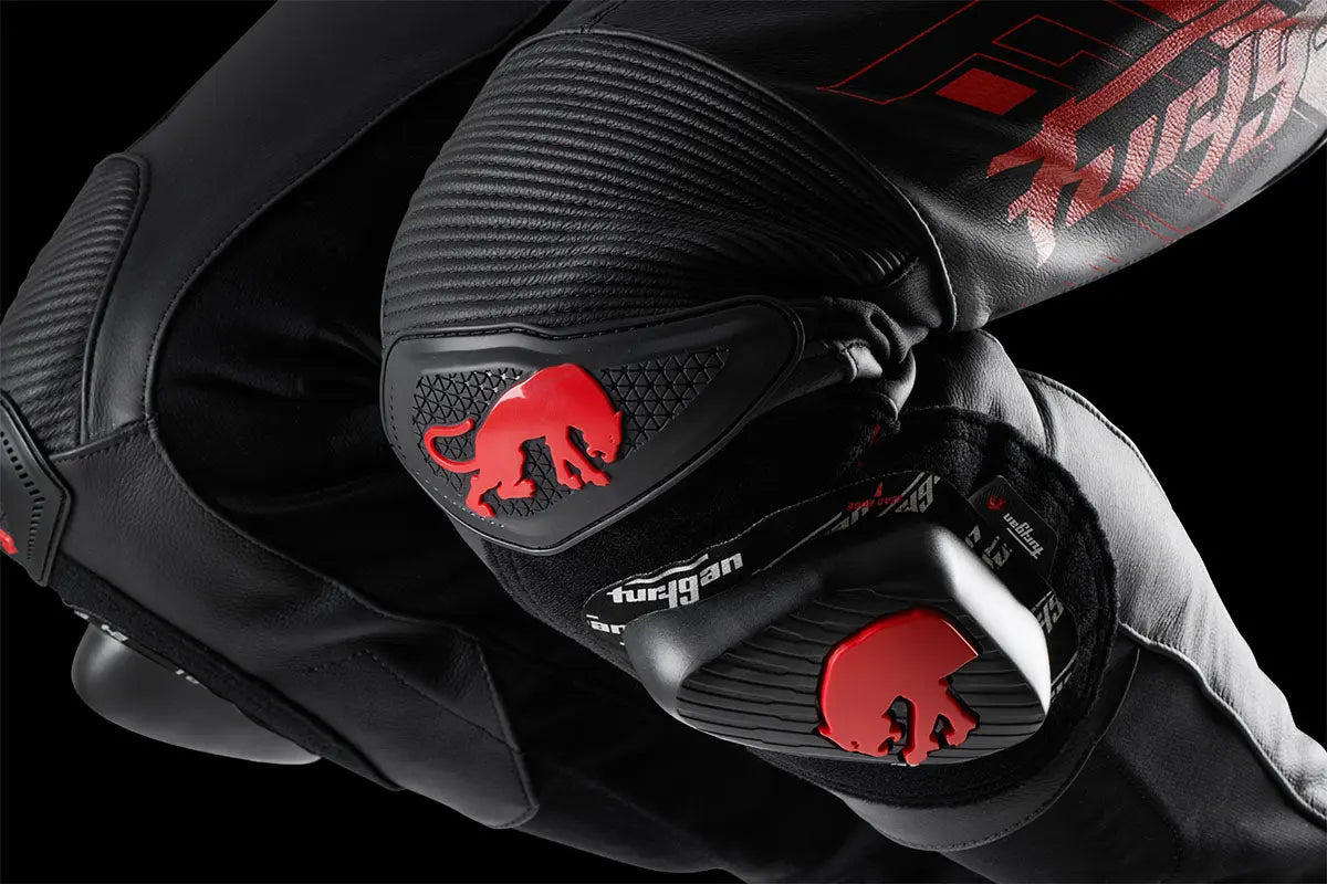 Furygan Drack Leather Trouser Black / Red / Red FREE UK Delivery, FREE 365 Day Returns | Moto Central