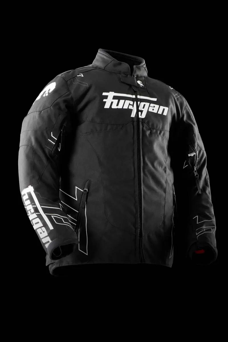 Furygan Neon Kids Textile Jacket Black / White / Anthracite FREE UK Delivery, FREE 365 Day Returns | Moto Central