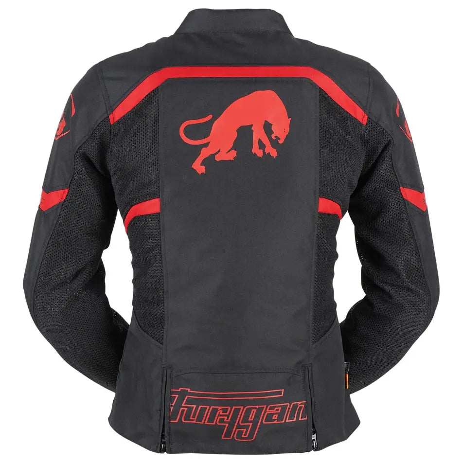 Furygan Mystic Evo Vented Ladies Textile Jacket Black / Red FREE UK Delivery, FREE 365 Day Returns | Moto Central