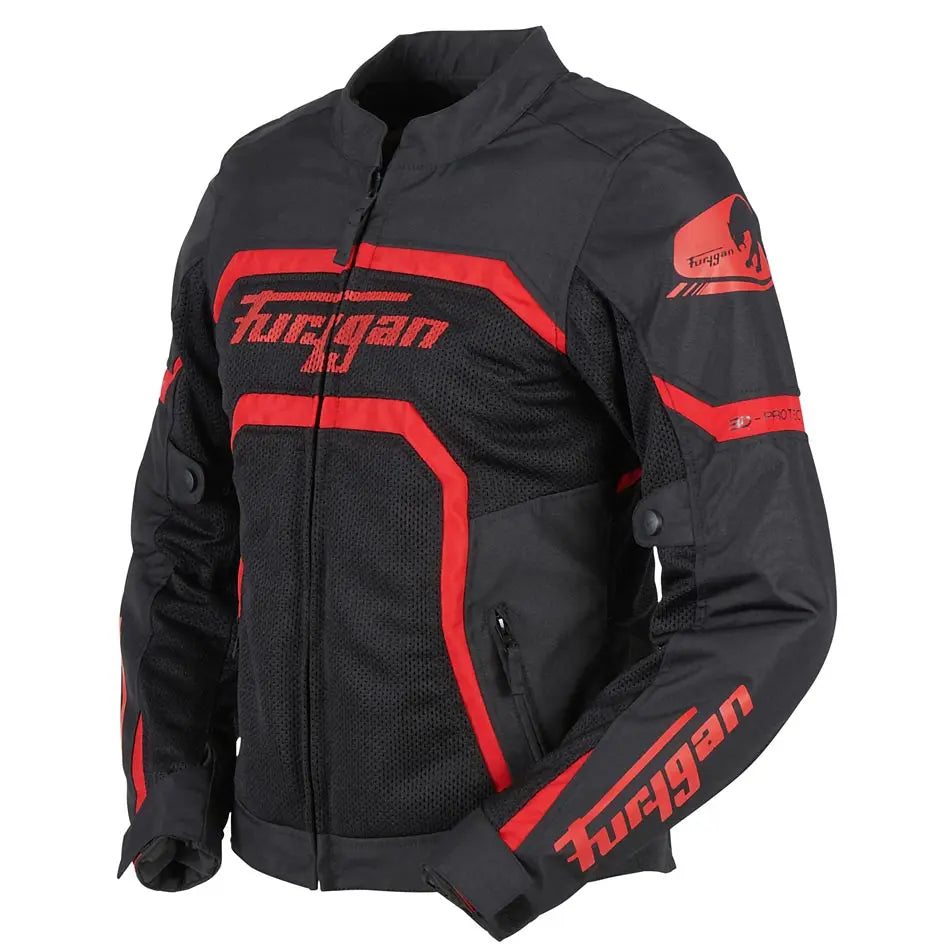 Furygan Mystic Evo Vented Ladies Textile Jacket Black / Red FREE UK Delivery, FREE 365 Day Returns | Moto Central