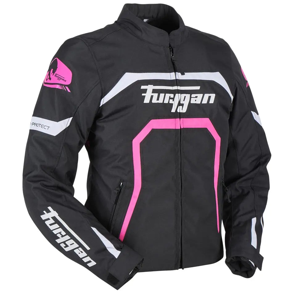 Furygan Mystic Evo Ladies Textile Jacket Black / White / Pink FREE UK Delivery, FREE 365 Day Returns | Moto Central