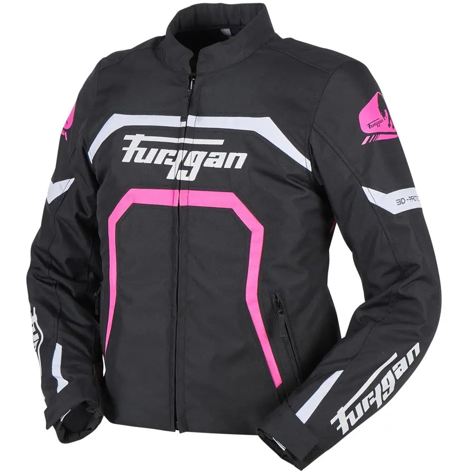 Furygan Mystic Evo Ladies Textile Jacket Black / White / Pink FREE UK Delivery, FREE 365 Day Returns | Moto Central