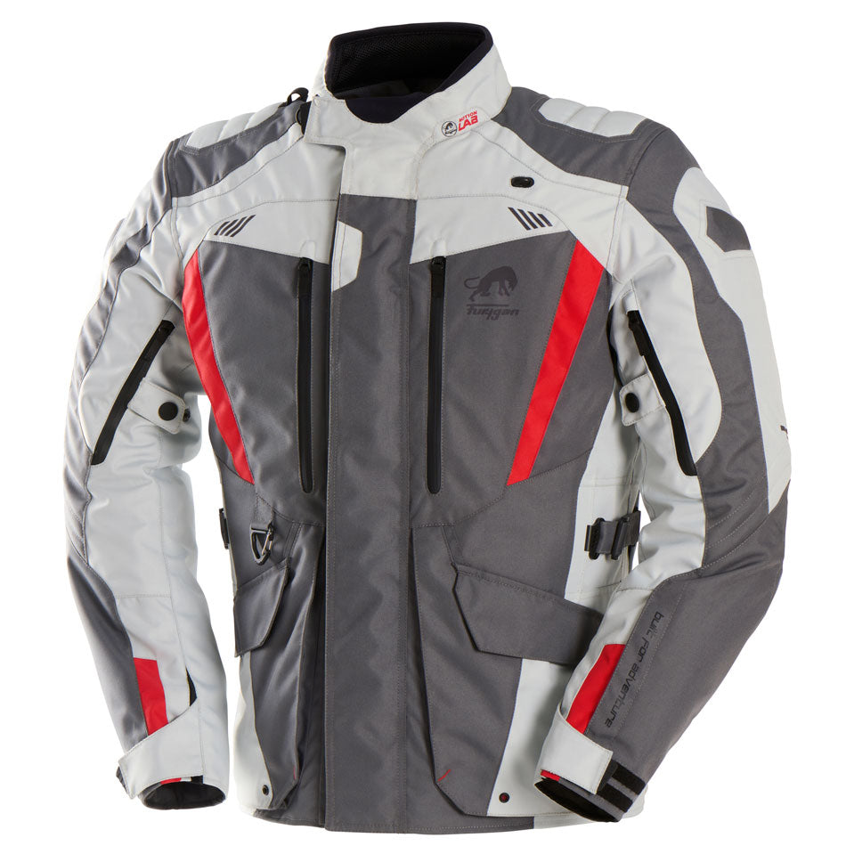 Furygan Apalaches Evo Textile Jacket Grey / Pearl / Red FREE UK Delivery, FREE 365 Day Returns | Moto Central