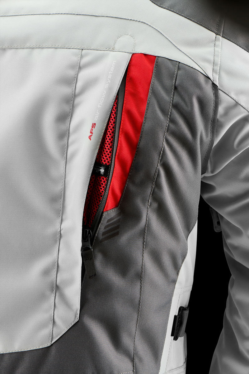 Furygan Apalaches Evo Textile Jacket Grey / Pearl / Red FREE UK Delivery, FREE 365 Day Returns | Moto Central
