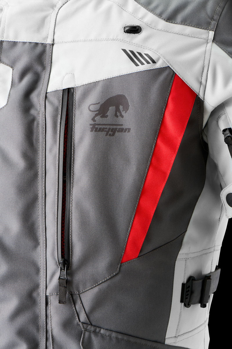 Furygan Apalaches Evo Textile Jacket Grey / Pearl / Red FREE UK Delivery, FREE 365 Day Returns | Moto Central