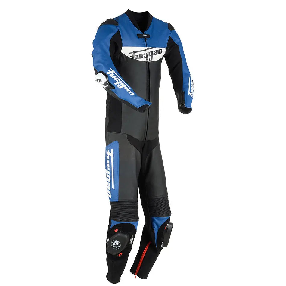 Furygan Combi Junior Evo Leather Suit Black / Blue / White FREE UK Delivery, FREE 365 Day Returns | Moto Central