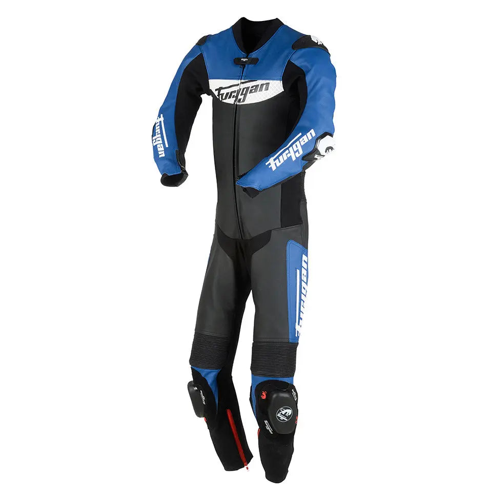 Furygan Combi Junior Evo Leather Suit Black / Blue / White FREE UK Delivery, FREE 365 Day Returns | Moto Central