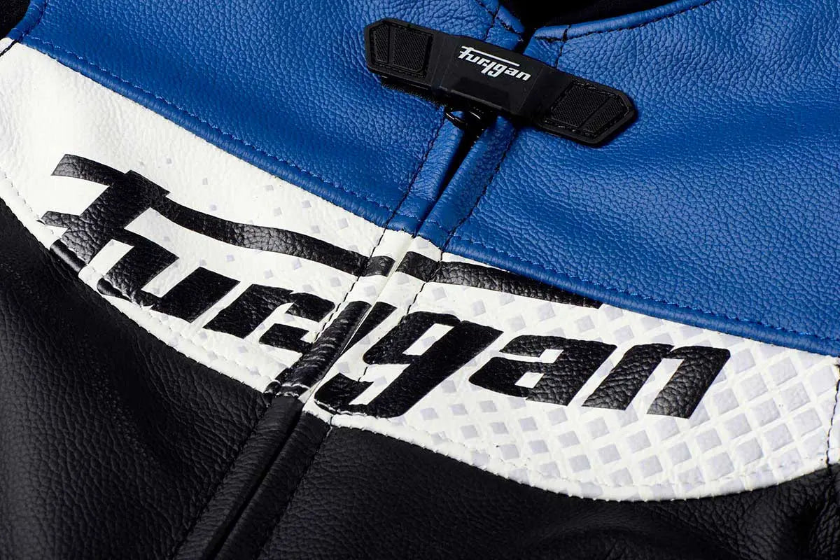 Furygan Combi Junior Evo Leather Suit Black / Blue / White FREE UK Delivery, FREE 365 Day Returns | Moto Central