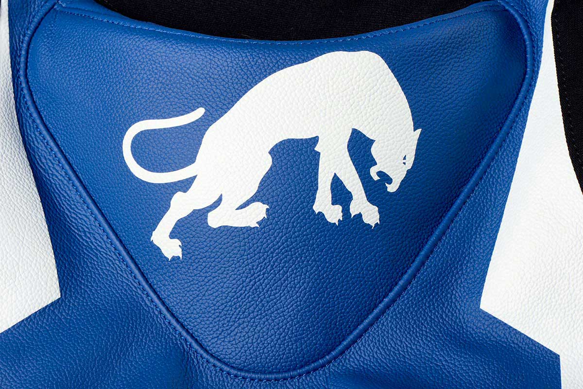 Furygan Combi Junior Evo Leather Suit Black / Blue / White FREE UK Delivery, FREE 365 Day Returns | Moto Central