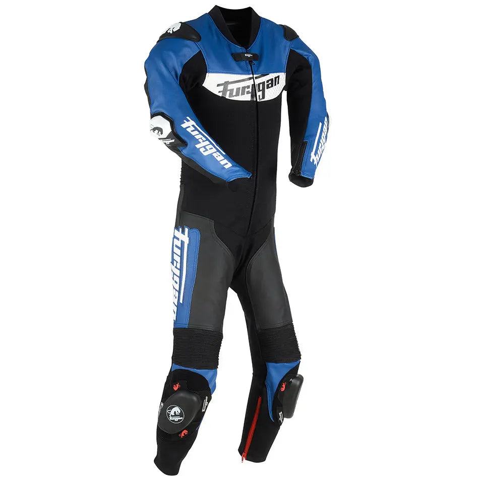 Furygan Combi Kids Evo Leather Suit Black / Blue / White FREE UK Delivery, FREE 365 Day Returns | Moto Central