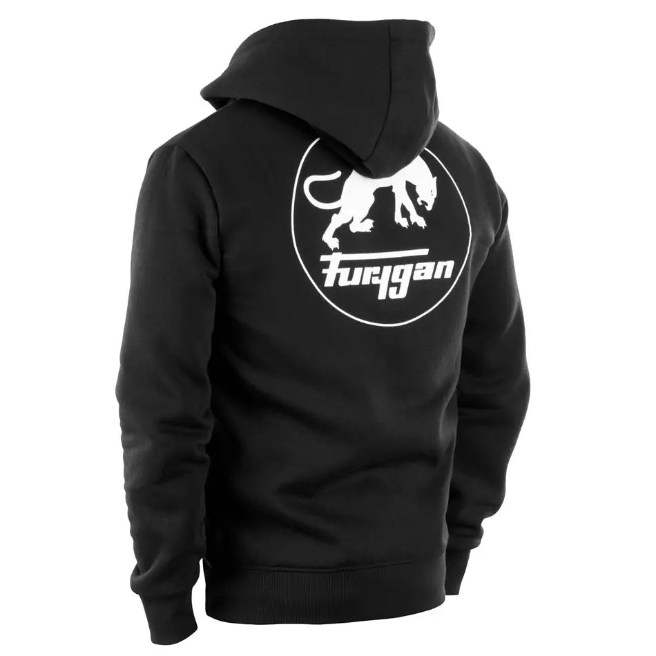 Furygan Corpo Zip Hoodie Black / White FREE UK Delivery, FREE 365 Day Returns | Moto Central